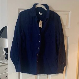 Navy Blue Button-Up Shirt
